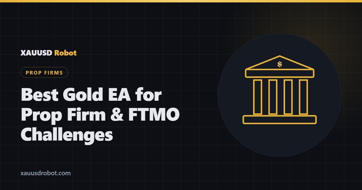 Prop firm building icon — using a gold EA for FTMO and prop firm challenges