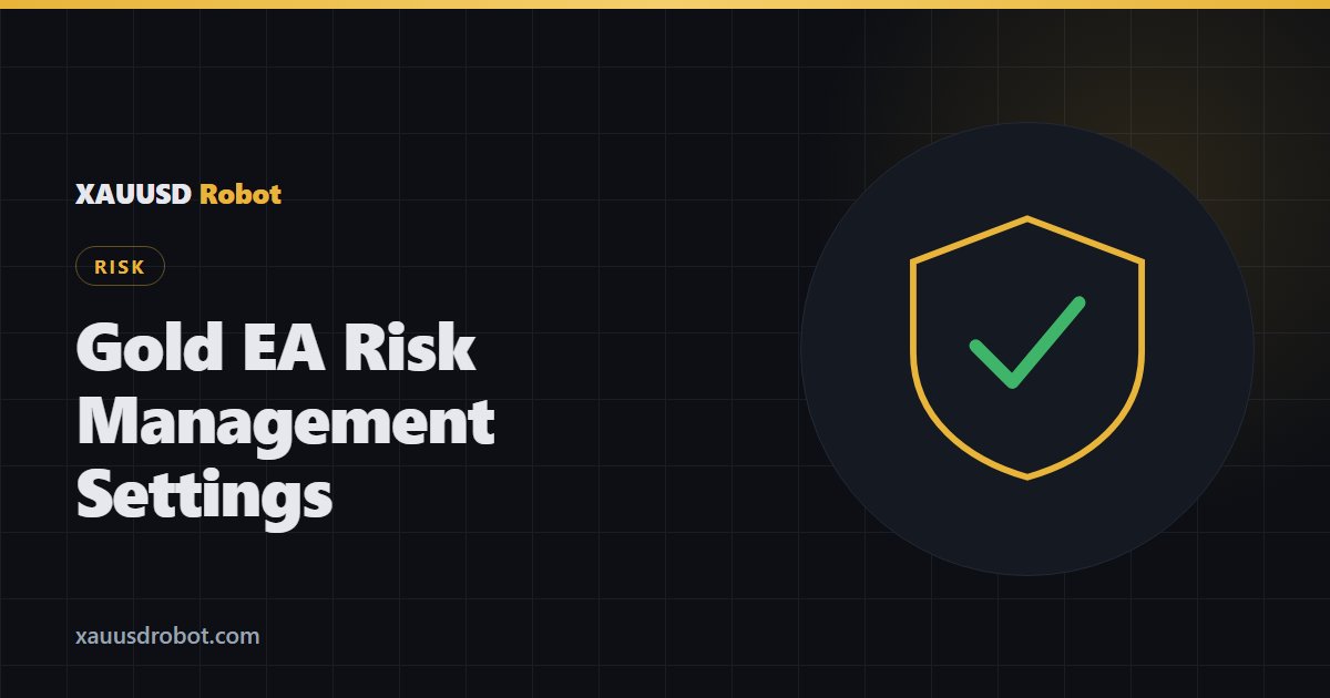 Shield with a check mark — risk management settings that protect a gold EA account